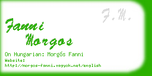 fanni morgos business card