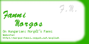 fanni morgos business card